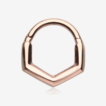 Rose Gold Majestic Hexa Steel Seamless Clicker Hoop Ring